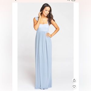 June Maxi Dress by Show Me Your MuMu in Steel Blue Chiffon
